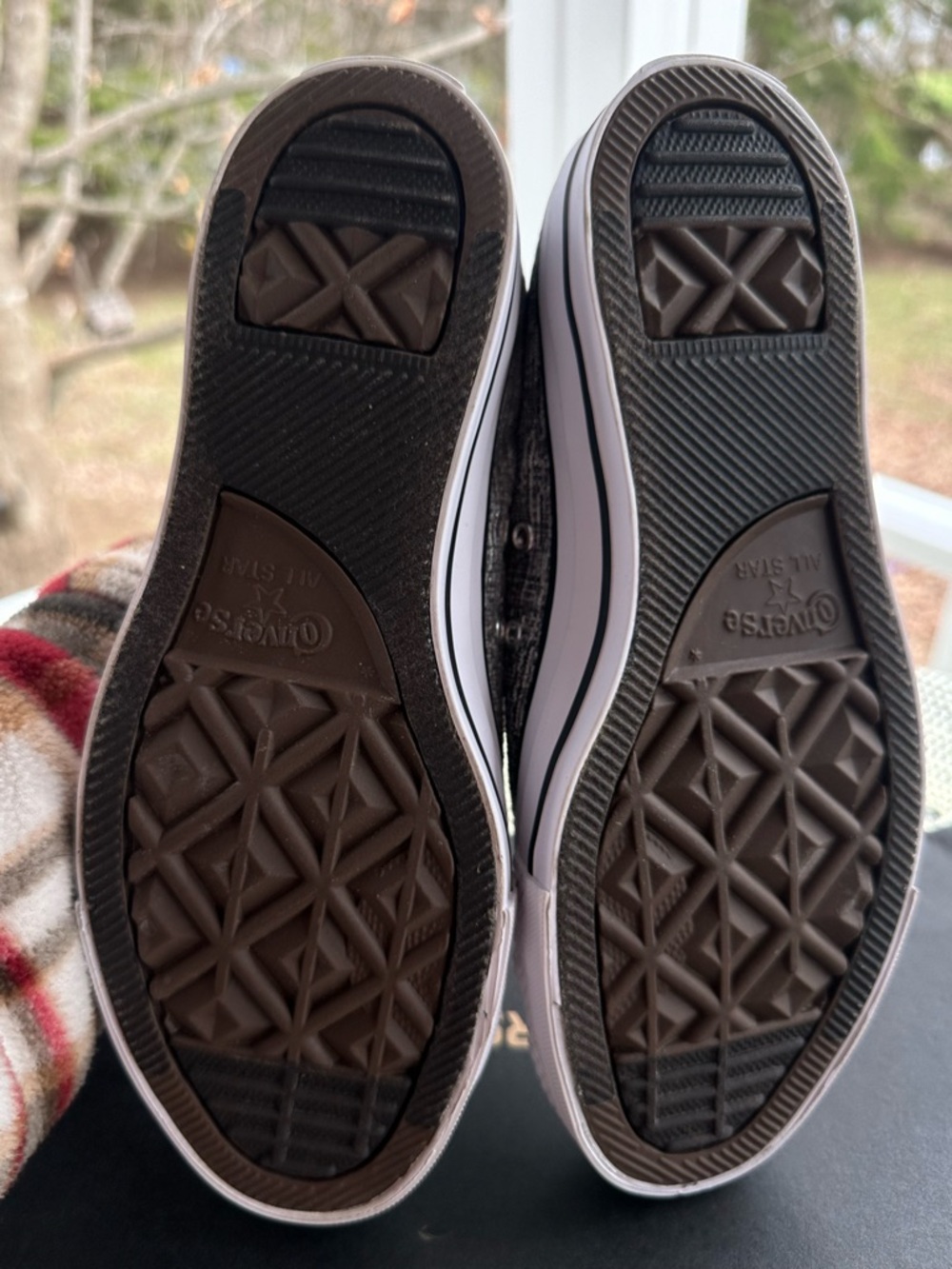 Converse Low Top Sneakers in Charcoal Heather and White - Picture 7 of 10